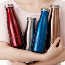 Japanese style metal water cup thermos male simple business portable female double vacuum car cold insulation thermos