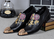 New pointed leisure shoes day Korean edition beauty style daily single shoes youth trend shoes nightclub bar mens shoes