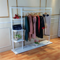 European iron clothing rack Clothing store hanger display rack Hanging clothes rack Floor-to-ceiling shelf side hanging belt plate