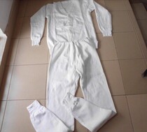 Old-fashioned bleached color fleece pants set 87 white sanitary clothing warm and cold-proof military cotton-padded fleece