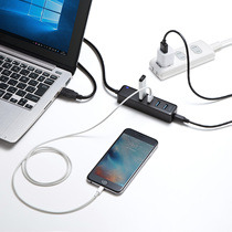 Japan SANWA mountain industry 4-port USB hub splitter magnetic USB3 0HUB can be connected to micro power supply