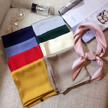  Simple style spring and autumn solid color wild professional small square towel fashion small silk scarf scarf decoration small scarf headscarf female
