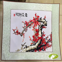 Suzhou embroidery finished home decoration process Suzhou embroidery hand embroidery flower and bird living room decoration hanging painting Garden machine embroidery
