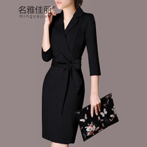 Mingyajiali 439#2019 dress new brand womens clothing large size slim suit collar shows thin hips