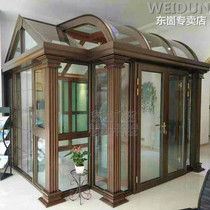 Curved sun room sound insulation broken bridge aluminum doors and windows Aluminum alloy villa seal balcony terrace laminated tempered glass design