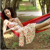 Single double padded canvas hammock self driving tour special outdoor camping swing send rope bag foreign trade