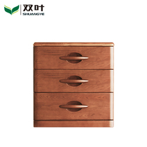 Double leaf furniture solid wood bedside table Red Oak simple modern Chinese bedroom furniture locker solid wood furniture