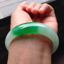 Emerald of the green white snow Burmese Jade old pit natural a goods noble concubine jade bracelet ice jade bracelet