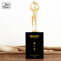 Crystal trophy Medal lettering Games Small golden Man Metal trophy custom basketball football game awards