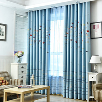 Full shading cartoon printing curtain screen Bedroom environmental protection childrens room custom finished floor-to-ceiling window Bay window Living room curtain