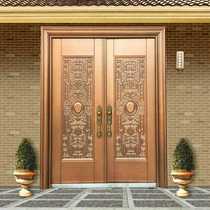 Factory direct double open door Class A security door entrance door villa door imitation copper mother door rural outdoor door