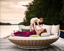 Outdoor leisure round rattan sofa leisure lounge lounger open floor bed creative hotel hammock pool for swimming pool