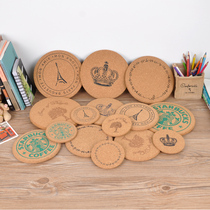 Creative zakka round Japanese placemats bowl mat thermal insulation pot mat tray mat table mat thick non-slip cork coaster
