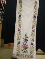 Opera clothing white dress Peking Opera imitation hand embroidered back pattern peony fanny pack Tsing Yi flower Dan fish scale horse face pleated skirt