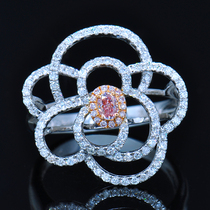 Pink diamond ring main stone 0 12 carats natural cushion-shaped pink diamond ring female luxury group set 98636