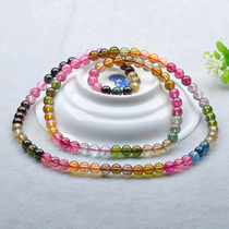 Heavy 33 04G beads 5 7mm Brazilian natural tourmaline multi-ring bracelet 35165