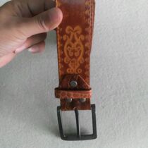 Mongolian Cow Leather Belt Head Layer Pure Bull Leather Men Lengthened Belt Retro Casual Denim Jeans Belt
