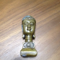 Antique collection bronze Buddha head Buddha light bronze Buddha statue bronze collection
