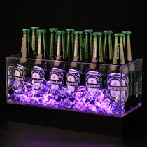 Led bar luminous ice bucket acrylic rectangular beer keg KTV restaurant luminous small ice bucket champagne barrel