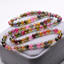 Weighing 30 points 29 grams of beads 5 points 96 mm new tourmaline multi-ring bracelet beautiful color bracelet 05310