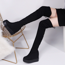 Autumn Spring plus velvet knee boots women flat inside the new slim long boots elastic high tube boots