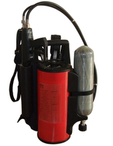 Fine water mist fire extinguisher piggyback type fine water mist fire extinguisher piggyback type fine water mist fire extinguishing device
