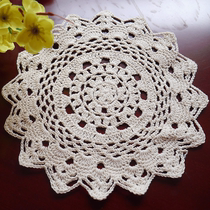 I love my home cotton hand hook round mat European lace hollow placemat decorative mat 23-26cm diameter