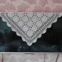 I love my home handmade crocheted vintage nostalgic hollow tablecloth TV cover towel sofa towel universal cover Square