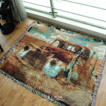 Foreign trade American country cotton thread woven blanket retro knitting multi-purpose sofa cover tapestry tapestry bed tail blanket