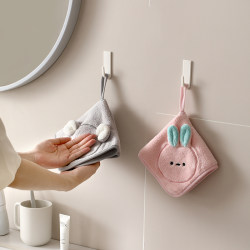 Cute Hanging Hand Towel, Absorbent, Quick-Drying, Square Towel, Small Hand Towel for Washing Hands, Household Kitchen, Thickened, Lint-Free Hand Cloth