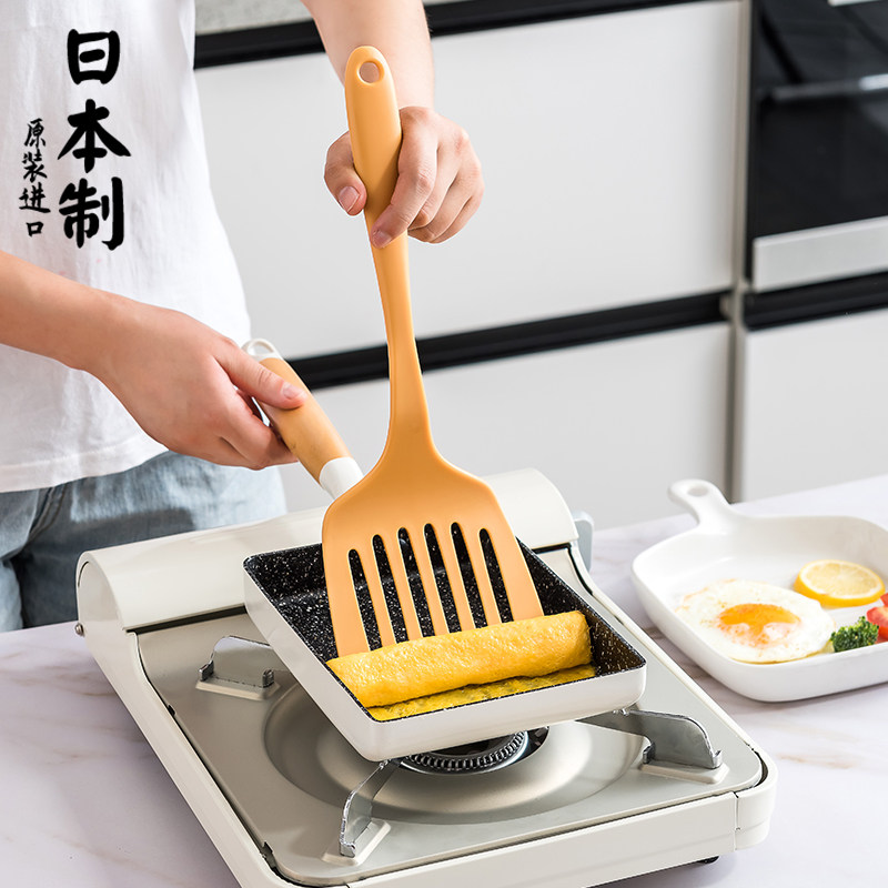 日本进口炒菜铲子家用锅铲厨房不粘锅专用煎蛋煎鱼平底铲漏孔煎铲