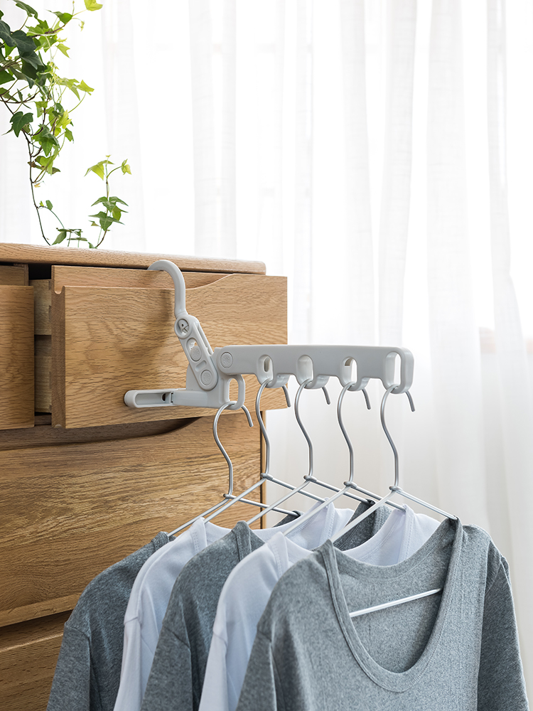 Japan AISEN foldable 5-hole drying rack Travel hotel indoor drying rack Portable travel hanger hook hanging hole