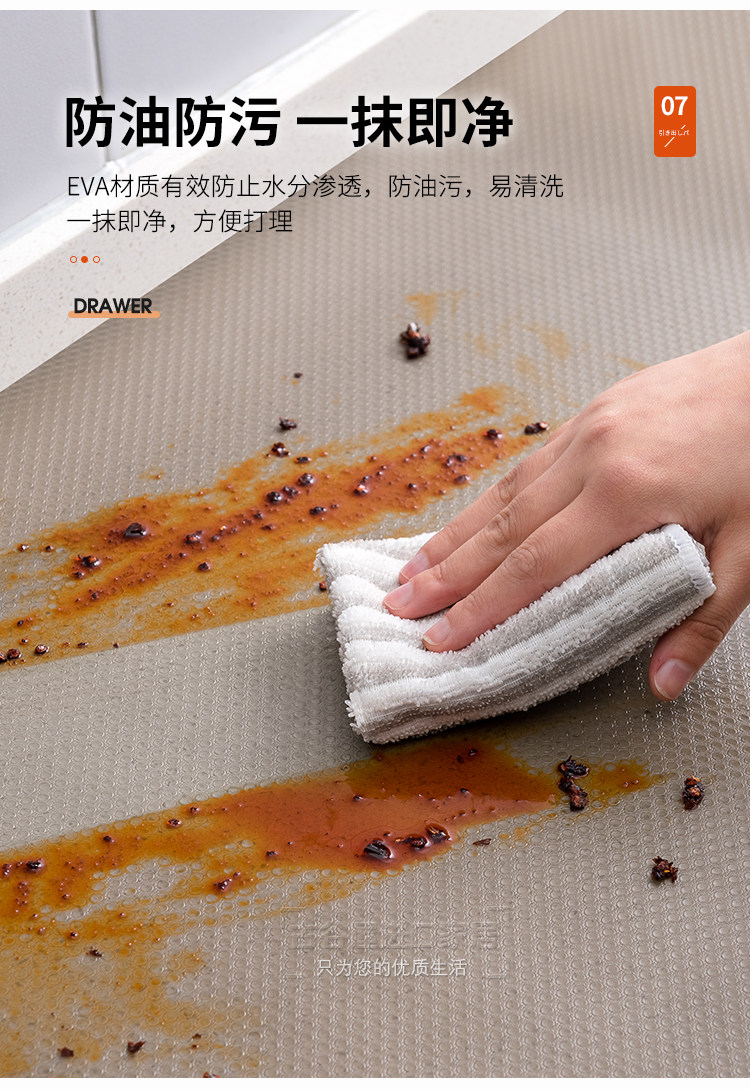 Влагостойкий коврик 厨房抽屉垫纸抗菌橱柜台面防水防油污衣柜子防霉防潮鞋柜防臭贴纸 Sp sauce