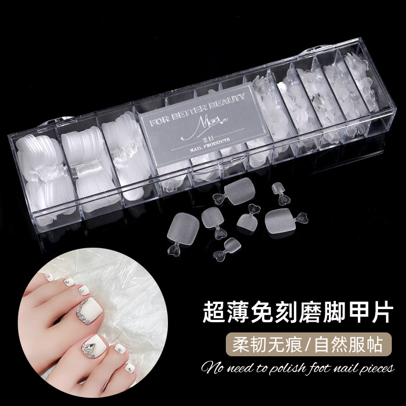 Ultra-Thin, Traceless, No-Polishing Required, Extended Nail Tips, Fake Toenails, Wearable Nail Tips, Toe Nail Patches, Specially for Nail Salons
