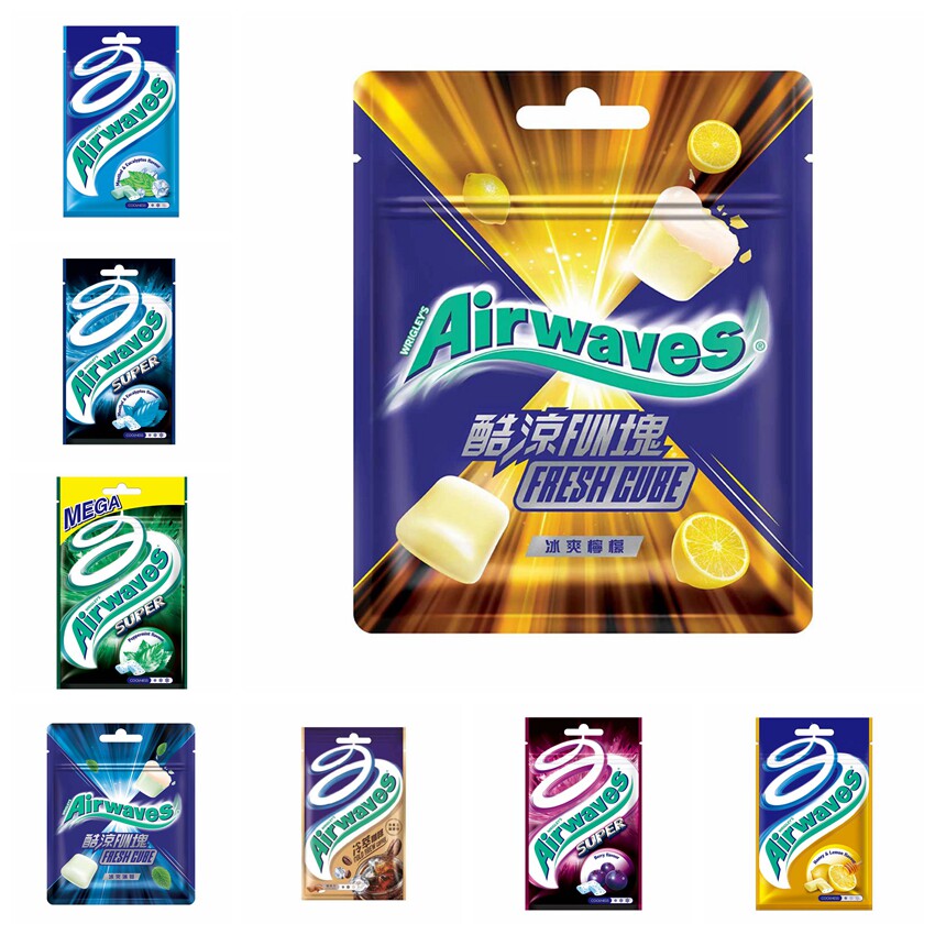 Hong Kong edition of refreshing gum fragrance fragrance mark cola lemon super - strong mint grape wilberries