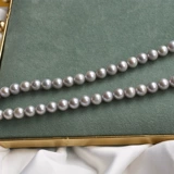 Серебристо-серое ожерелье из жемчуга, цепочка до ключиц, бусины, аксессуары ручной работы, 6mm, DIY, заготовка