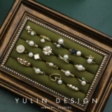 Ретро кольцо из жемчуга, на указательный палец, французский стиль, легкий роскошный стиль