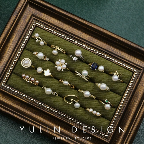 Ретро кольцо из жемчуга, на указательный палец, французский стиль, легкий роскошный стиль