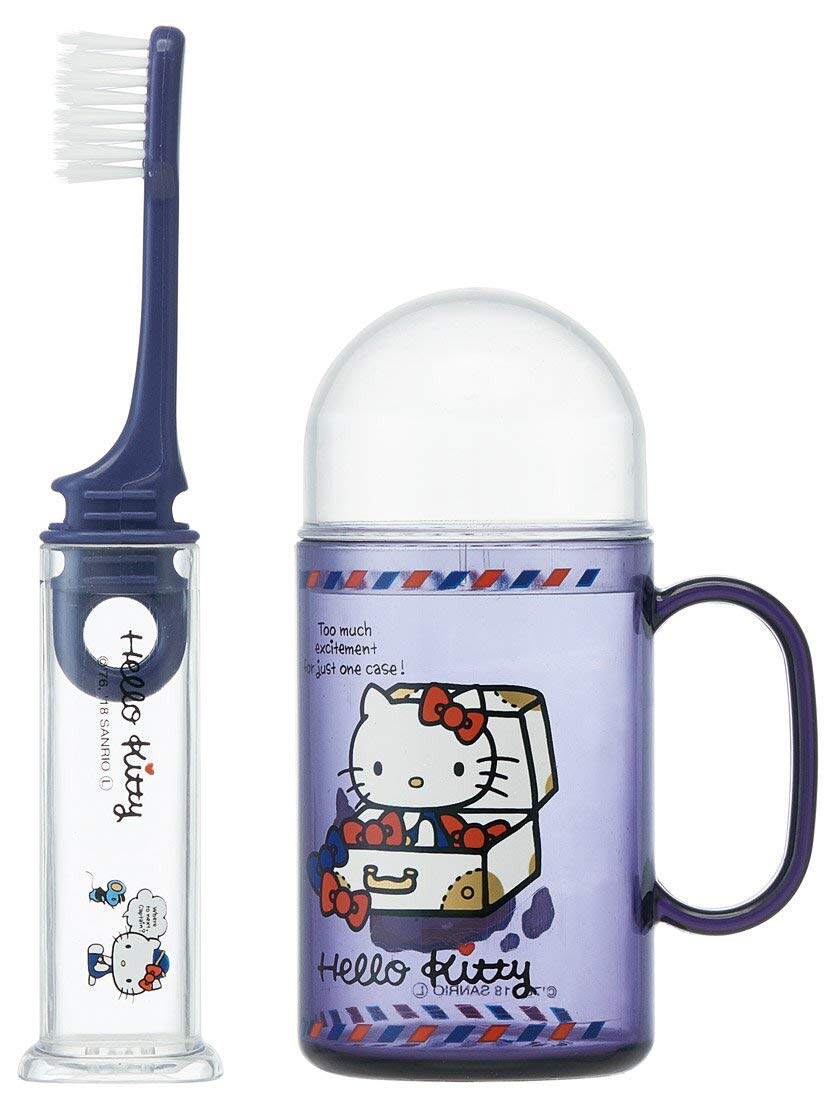 (Three Lull Japan) Hello Kitty portable out of travel to carry a containing toothbrush water glass