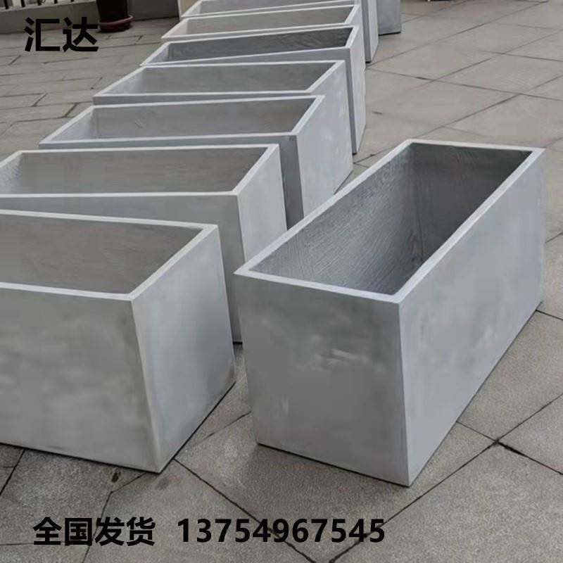 Nordic rectangular cement flower pot flower green plant long strip planting flower tank magnesium mud flower box balcony partition fence white