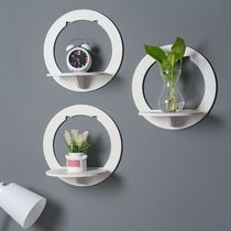 Free Punching Flower Shelf Living Room Living Room Wall Shelving Bedroom Bedside Decorative Shelf Wall Wall-mounted Separator Containing Shelf