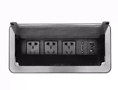 Aluminum alloy brushed surface plate brush flip cover table top socket integrated power module Multifunctional Information junction box