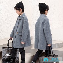 Boys double face cashmere big coat Childrens autumn and winter new woolen jacket CUHK child Korean version wool with great clothes