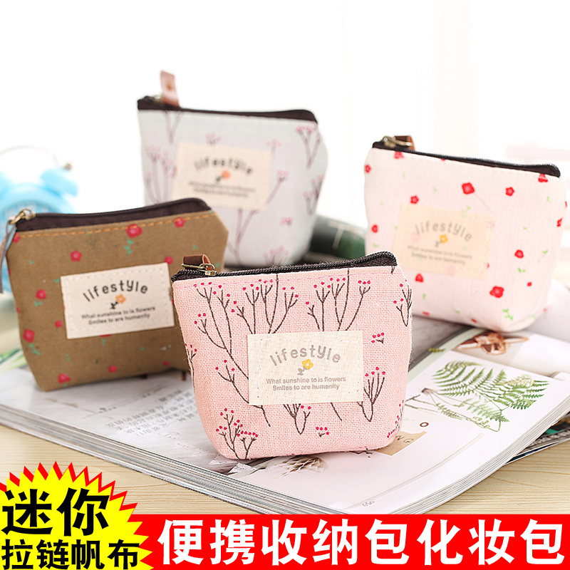Mini-Laced Cloth Art Zero Wallet Lady Key Bag Creative Coin Bag Figure Year Huatong Cartoon Cute Sails Cloth Bag