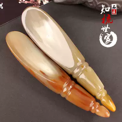 Authentic horn massage stick thickened scraping face neck White Buffalo detoxification lymph tendons beauty Universal