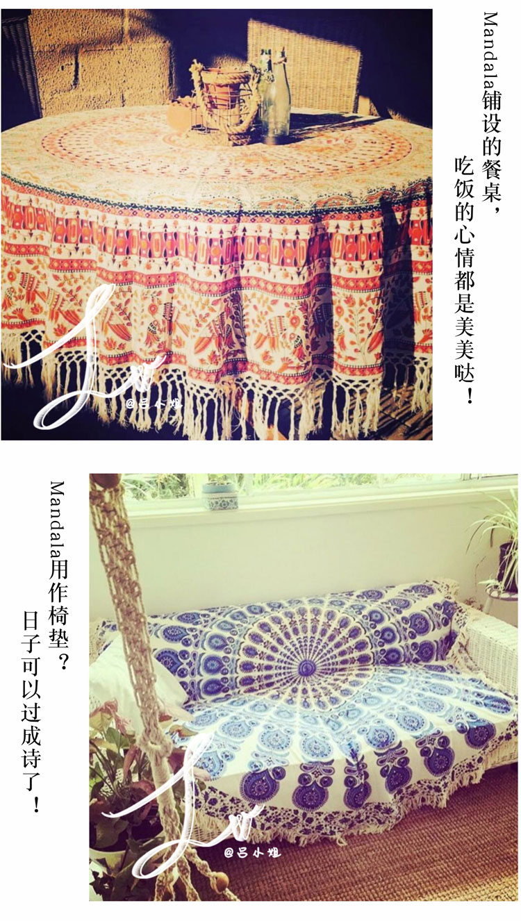 Mandala Mandala handmade Ấn Độ tấm thảm vải treo bông tuyết nhảy múa tấm thảm tấm thảm phòng khách phòng ngủ tùy chỉnh - Tapestry 	thảm treo tường dạ quang