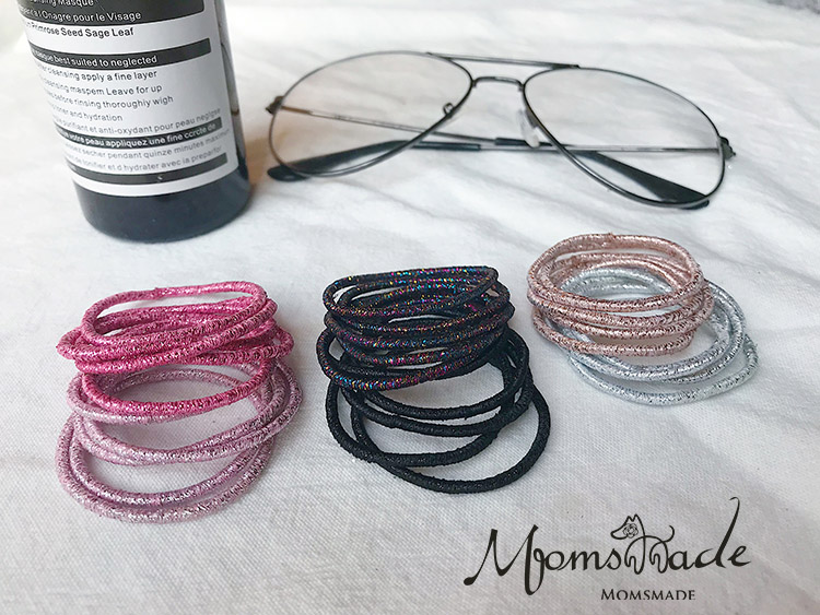 Phụ kiện tóc cho trẻ em MOMSMADE Vàng sáng trẻ em cơ bản vòng tóc dây tóc cô gái thực tế dây cao su bờm tóc đẹp