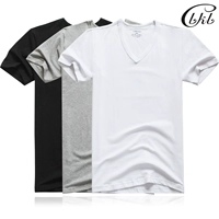 Cotton nam đồ lót tay ngắn V-cổ nam vest T-shirt nửa tay áo trắng Slim áo sơ mi cotton áo lót 2 dây