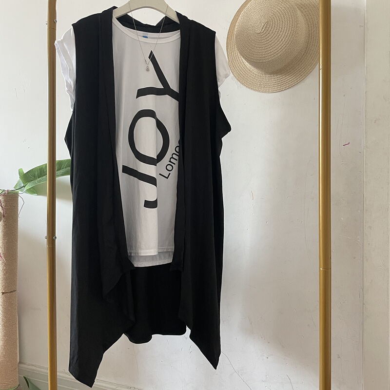 Irregular Knitted Vest, Large Size for Women, Spring and Summer, Mid-Length, Sleeveless, Thin Cardigan, Shawl, Loose Outerwear, Vest Irregular Knitted Vest, Large Size for Women, Spring and Summer, Mid-Length, Sleeveless, Thin Cardigan, Shawl, Loose Outerwear, Vest