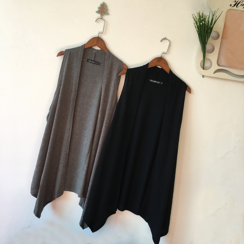 Irregular Knitted Vest, Large Size for Women, Spring and Summer, Mid-Length, Sleeveless, Thin Cardigan, Shawl, Loose Outerwear, Vest